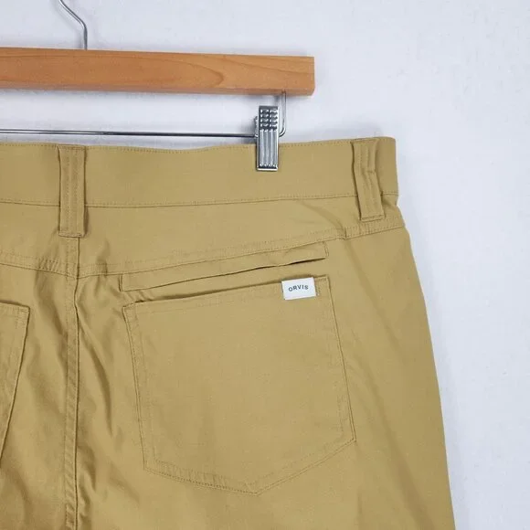 Orvis Pants Mens 38X32 Tan Straight Leg Cargo Water Resistant Stretch Outdoor - Picture 8 of 12